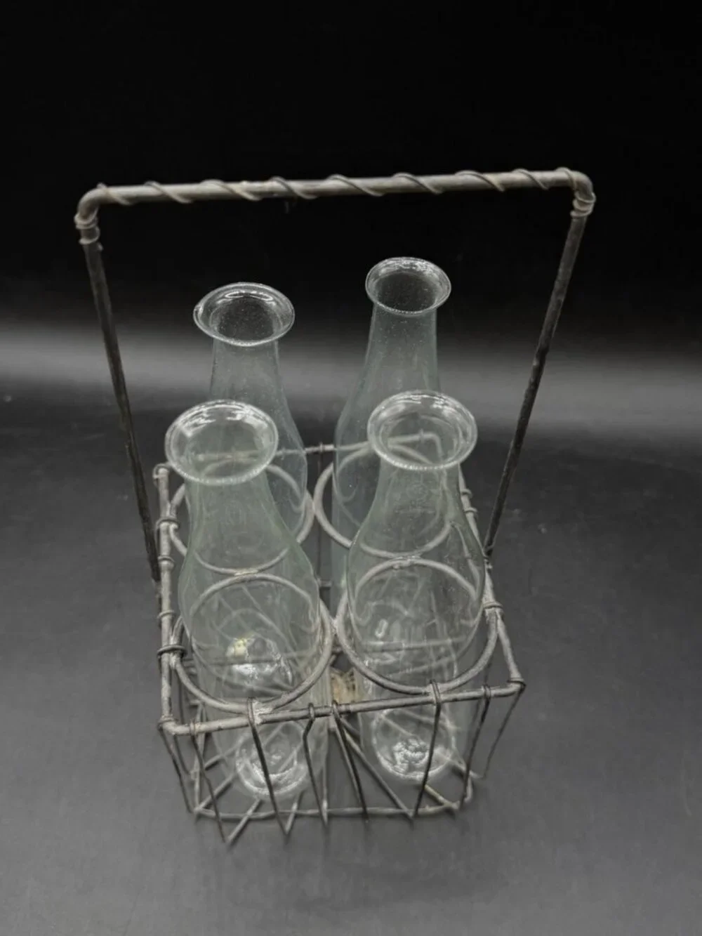 Milk Crate 4 Roost Milk Bottle Pitcher Vase Industrial Metal Rack